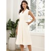 INSPIRE CHIC Women's Cotton Summer Sleeveless Lapel Notched Collar Casual A Line Midi Dress - 4 of 4