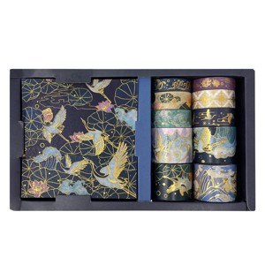 Wrapables Decorative Gold Foil Washi Tape and Sticker Set for Stationery, Diary, Card Making (10 Rolls & 10 Sheets) - 1 of 4