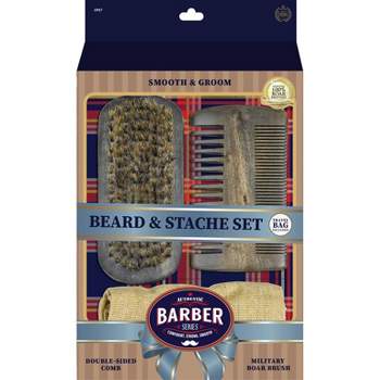 WavEnforcer Barber Series Beard & Stache Hair Brush Gift Set