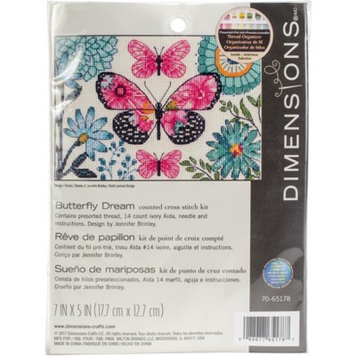 Dimensions Counted Cross Stitch Kit 7"X5"-Butterfly Dream