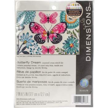 Dimensions Counted Cross Stitch Kit 7"X5"-Butterfly Dream (14 Count)