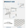Folding Adirondack Chairs Set of 4, HDPE Plastic Outdoor Chairs with Wood Texture - 380Lbs & Weather Resistant - 3 of 4