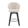 SKRAN  25'' Adjustable Swivel  Bar Stools Set of 2,Modern Wing-Back Design,with Solid Wood Legs & Chenille Upholstery, for Kitchen , Home Pub - 4 of 4