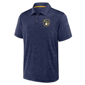 MLB Milwaukee Brewers Men's Heather Polo T-Shirt - 1 of 3