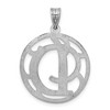 Black Bow Jewelry Rhodium Plated Sterling Silver Fancy Script Initial A-Z Pendant, 20mm - 3 of 4