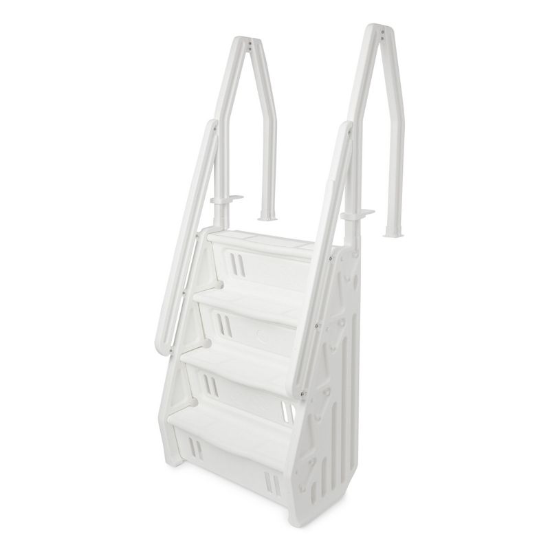 Vinyl Works Adjustable 32 Inch In-Pool Step Ladder for Above Ground Pools, White, 1 of 7