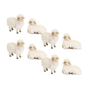 Farmhouse Sheep Figurine Set – 3 Inch to 3.5 Inch (8 Pieces) by Melrose - 1 of 3