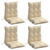 vidaXL Lowback Chair Cushions - 4 Pcs Beige Oxford Fabric, Water-Resistant, Soft PP Fiber Filling, 39.4"x19.7"x2.8", Ideal for Garden, Patio, Office - 3 of 4