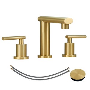 PAGED 8 Inch Widespread Bathroom Faucet, Sink Faucet with Metal Pop Up Drain and Water Supply Lines, 3 Hole Faucet for Bathroom - 1 of 4