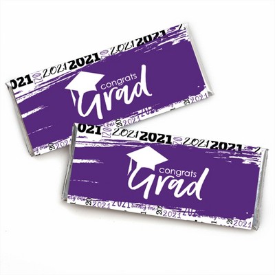 Big Dot of Happiness Purple Grad - Best is Yet to Come - Candy Bar Wrapper Purple 2021 Graduation Party Favors - Set of 24