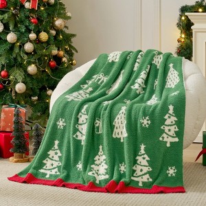 Snuggle Sac Christmas Throw Blanket Soft Knit Bed Blanket 50x60" - 1 of 4