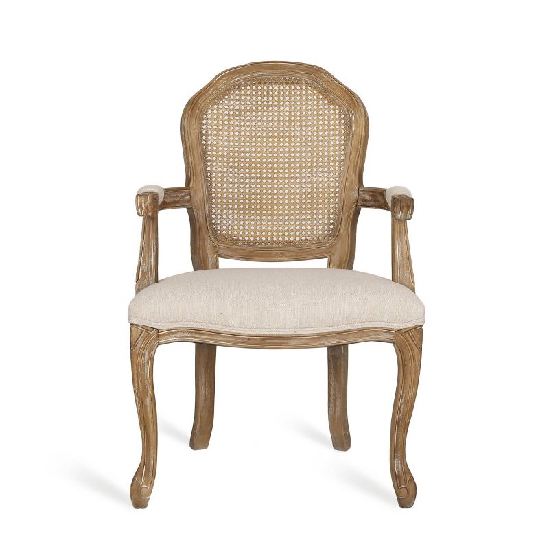 2pk Mina French Country Wood and Cane Upholstered Dining Chairs - Christopher Knight Home, 4 of 15
