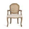 2pk Mina French Country Wood and Cane Upholstered Dining Chairs - Christopher Knight Home - image 3 of 4