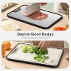 Dual-Sided Cutting Board, Stainless Steel, Wheat Straw PP, Suitable for Meat, Vegetables & Fruits,with Juice Groove, Gray - 2 of 4