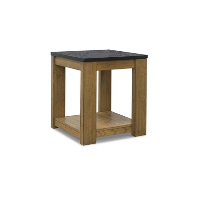 Signature Design by Ashley Casual Quentina End Table, Light Brown/Black