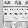 Sweet Jojo Designs Gender Neutral Unisex Baby Crib Bedding Set - Boho Elephant Grey White 3pc - 3 of 4