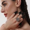 SOHI Women's Metallic Silver The Disco Ball Statement Ring - 3 of 4