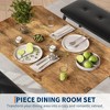 Coolmee Dining Room Table Set for 4, Modern Space Saving Kitchen Table with 2 Upholstered Benches & Metal Frame, Wooden Breakfast Tables for Kitchen - 4 of 4
