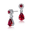 Guili Dress Earrings in White Gold Plated Sterling Silver with Colorful CZ – Radiant Sparkle and Romantic Charm for Special Occasions - 3 of 3