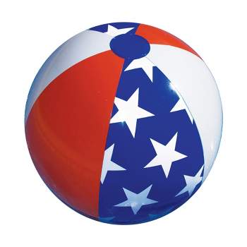 Swimline 22" Inflatable Classic Patriotic Americana Stars and Stripes Beach Ball - Blue/Red