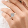 Pompeii3 3/4Ct Round Moissanite & Lab Created Diamond Engagement in Ring Rose or White Gold - 3 of 4
