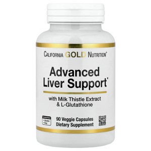 California Gold Nutrition Advanced Liver Support with Milk Thistle Extract, L-Glutathione, Alpha Lipoic Acid, and Grape Seed Extract, 90 Veggie - 1 of 4