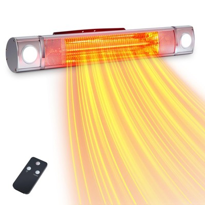 Wall-Mounted Electric Patio Heater, 1500W Infrared Hanging Patio Heater, Ceiling Outdoor Heater, portable garage heater, remote control & 24H Timers