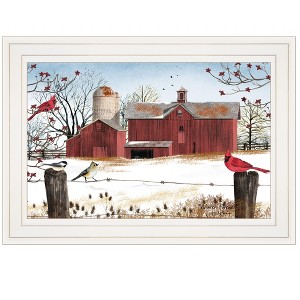 Gulches Series "Winter Friends" in by Billy Jacobs 1 Piece White Frame Print Modern Home Decor Poster Art Print 11 in. x 1 in. - 1 of 3