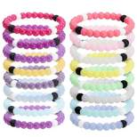 Zodaca 8 Pack Ruber Beaded Bracelets in 6 Colors for Party Favors, VSCO Color Changing Jewelry for Girls, Women, Men, Kids, Teens, 2.6 x 0.3 In