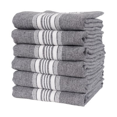 Kaf Home Assorted Flat Kitchen Towels, Set Of 10 Dish Towels, 100% Cotton  - 18 X 28 Inches