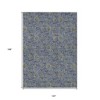 Denim Blue Navy Blue And Gray Floral Washable Indoor Outdoor Area Rug - 3 of 4
