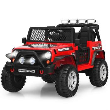 Costway 12V Kids Ride On Truck Remote Control Electric Car with Lights&Music White\Black\Pink\Red