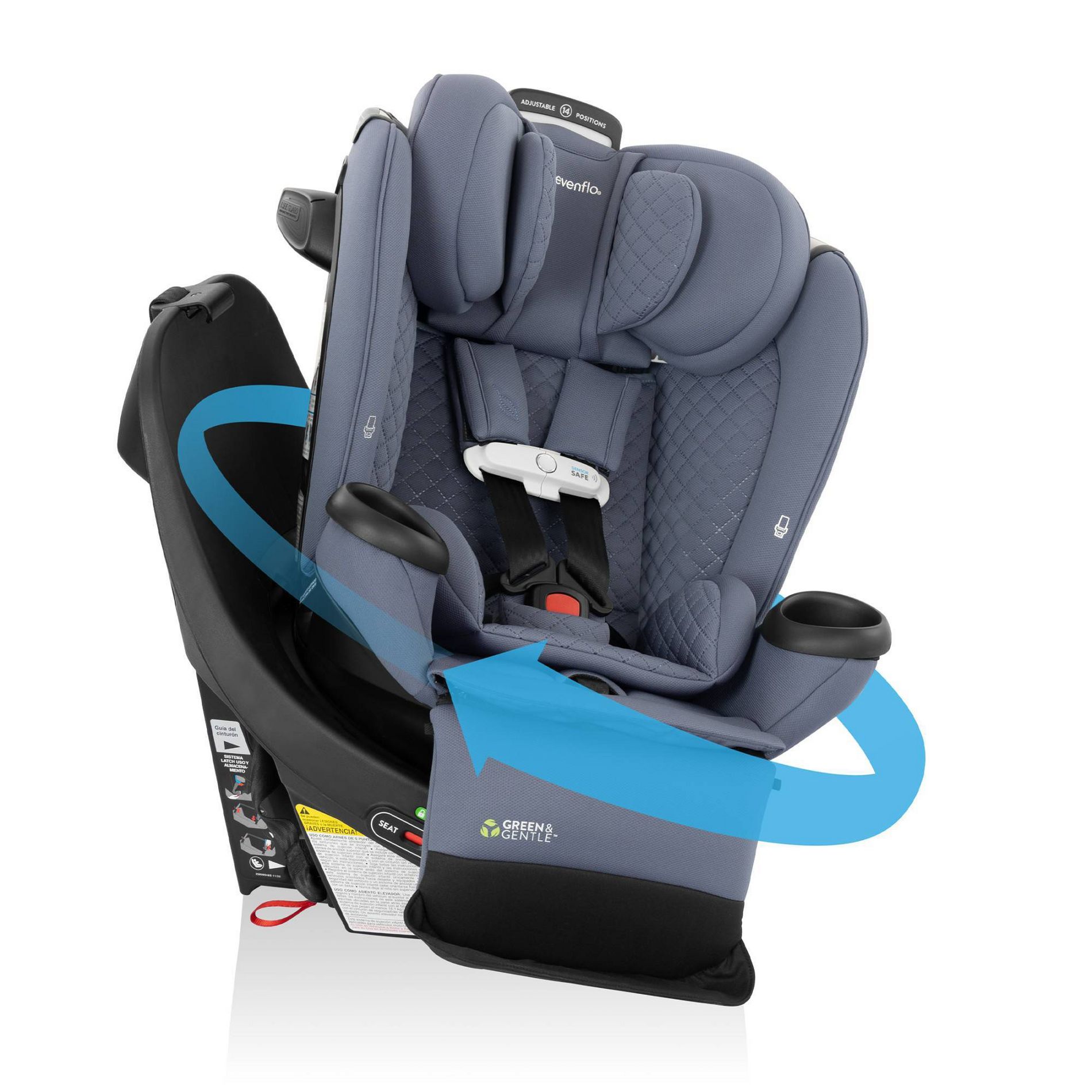 Evenflo Gold Revolve 360 Extend All-in-One Rotating Convertible Car Seat with SS & GG - Flint: Product Weight 29.6 lbs