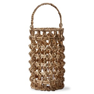 TAG Natural Water Hyacinth Lantern Pillar Candle Holder, 7.87L x 7.87W x 13.77H inches - 1 of 2