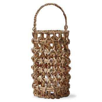 TAG Natural Water Hyacinth Lantern Pillar Candle Holder, 7.87L x 7.87W x 13.77H inches