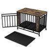 Hrinhom 39"W Dog Crate Furniture, Wooden Dog Kennel with Iron Door and Tray - 2 of 4