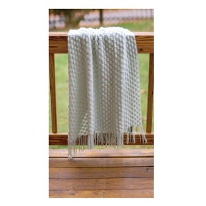 Manual Woodworkers & Weavers Aqua Acrylic Throw Blanket – Soft 50x60 Decorative Couch Accent - 1 of 4