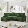 GDFStudio Hallie Modern 93" 3-Seater L Shaped Reversible Rubberwood Corduroy Upholstered Sectional Sofa with Thick Cushion - 2 of 4