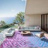 Lahome Ombre Outdoor Area Rug-Geometric Reversible Mat for Patio, Balcony, Deck, Backyard, or RV Camping - 3 of 4