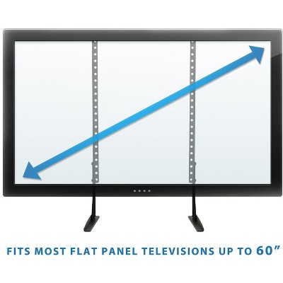 Adjustable Black Steel Universal Tabletop TV Stand for 32"-60" TVs