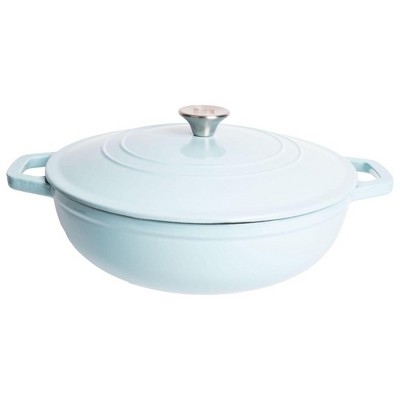 Lexi Home Enameled 5 Qt. Cast Iron Dutch Oven Braiser - Blue : Target