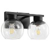 POWLIG 13.7-in 2-Light Black Bathroom Vanity Light with Clear Glass Shades, Bulbs not Included - 2 of 4