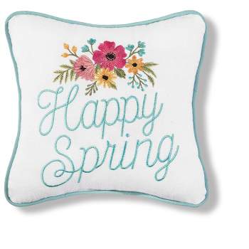 C&F Home 10" x 10" Happy Spring Embroidered Throw Pillow