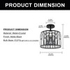 DORESshop 12.4 in. 3-Light Matte Black Semi-Flush Mount Ceiling Light with Crystal Accents, E12 Base, No Bulbs Included - 4 of 4