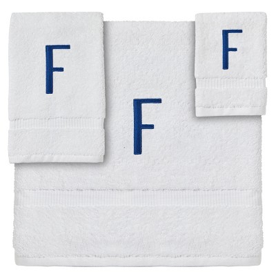 Embroidered Hand Towel Classic Single Letter Monogram – Threads