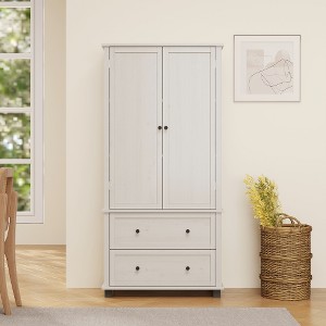 70" Tall Kitchen Pantry Storage Cabinet With 2 Drawers, Wooden Large Pantry Cabinet With 2 Doors And 3 Adjustable Shelves For Dining Room, Laundry - 1 of 4
