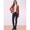Allegra K Women's Faux Suede Lapel Draped Outwear Open Front Jacket - 2 of 4