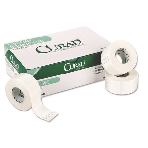 Curad First Aid Cloth Silk Tape, Heavy-Duty, Acrylic/Silk, 1" x 10 yds, White, 12/Pack - 1 of 1