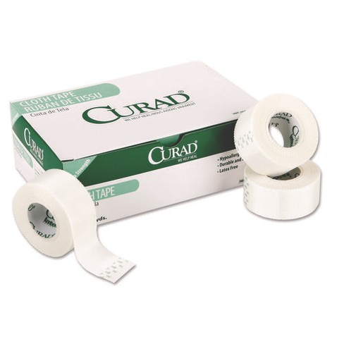 Curad First Aid Cloth Silk Tape, Heavy-Duty, Acrylic/Silk, 1" x 10 yds, White, 12/Pack - image 1 of 1