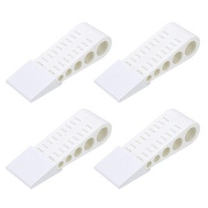 Unique Bargains Rubber Wedge Non-Slip Door Stops with Self-Adhesive Holder 4 Sets - 1 of 4